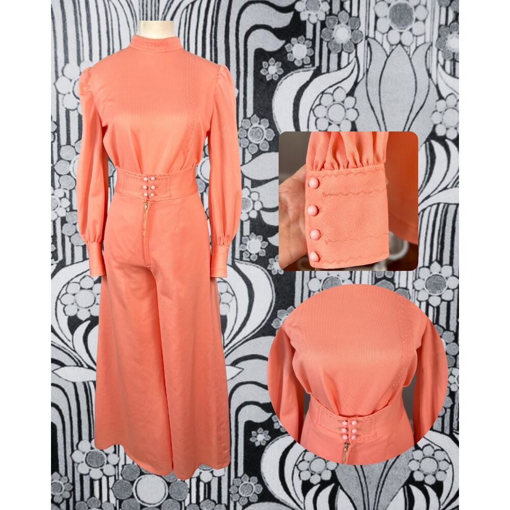 American Vintage Coral-Peach Wide-Leg Jumpsuit